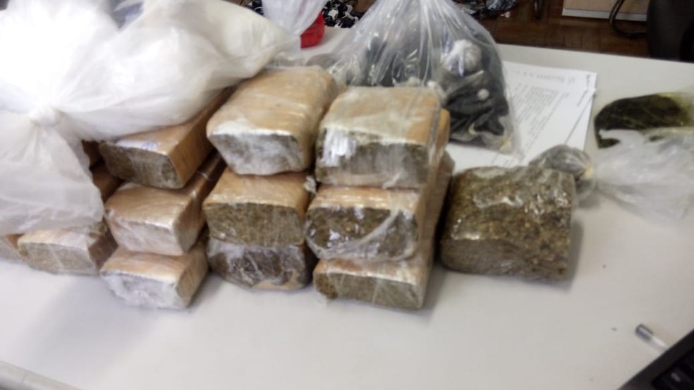 Drogas apreendidas no Pemano, em Tremembé — Foto: Divulgação/Polícia Militar