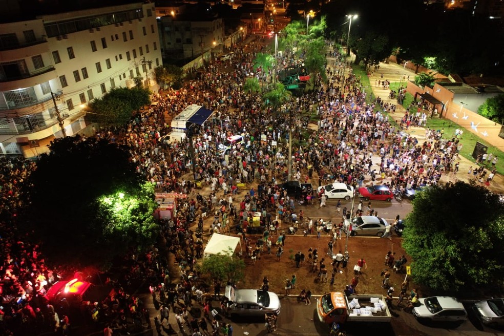 Orla FerroviÃ¡ria concentrou 30 mil pessoas no domingo de carnaval. â Foto: Guarda Municipal/DivulgaÃ§Ã£o