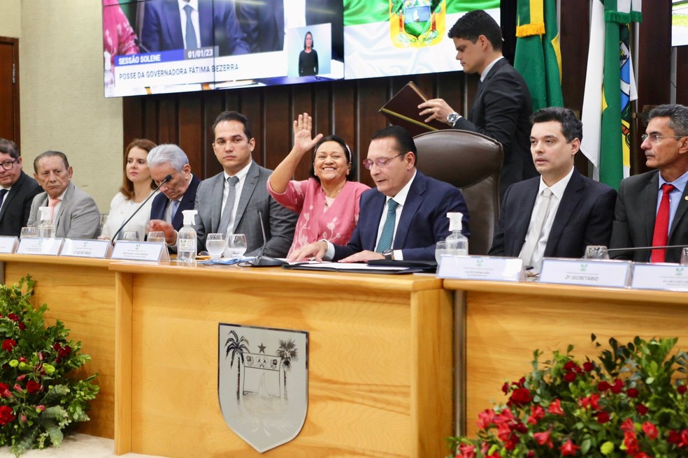 Fátima Bezerra (PT) é empossada para segundo mandato como governadora do Rio Grande do Norte — Foto: Sandro Menezes