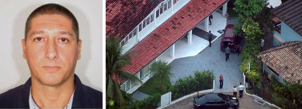 Ronnie Lessa, apontado como o assassino de Marielle, e buscas na casa dele — Foto: Reprodução/TV Globo