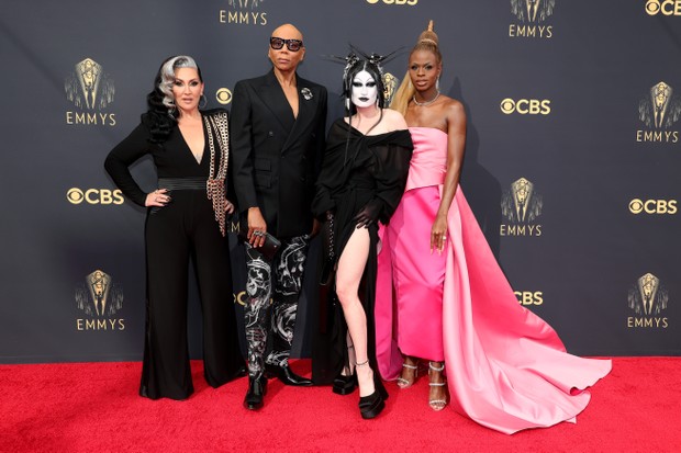 RuPaul Charles, Michelle Visage e as drag queens Gottmik e Symone (Foto: Getty Images)