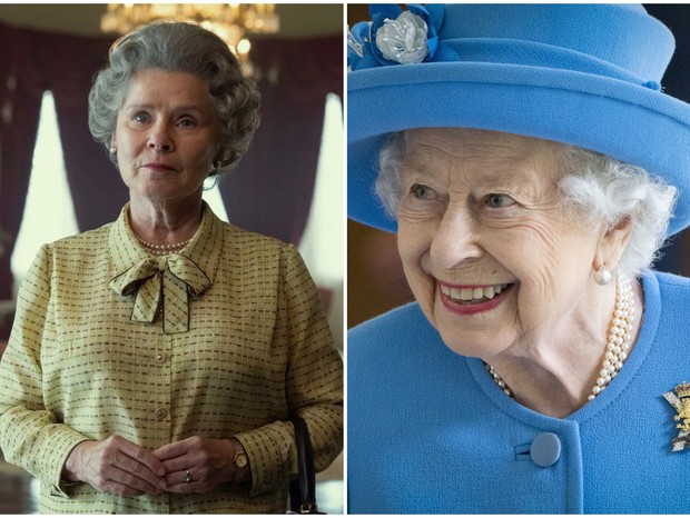 Imelda Staunton como a rainha Elizabeth II (Foto: Netflix/Getty Images)