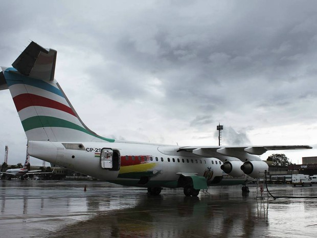 Aeronave que caiu com time da Chapecoense na Colômbia, em imagem de outubro no Aeroporto JK, em Brasília (Foto: Inframerica/Divulgação) Aeronave que caiu com time da Chapecoense na Colômbia, em imagem de outubro no Aeroporto JK, em Brasília (Foto: Inframerica/Divulgação)