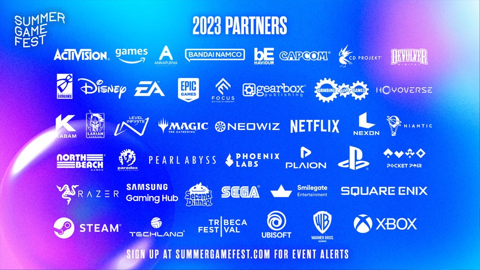 Summer Game Fest 2023 tem mais de 40 marcas parceiras anunciadas pelo apresentador e realizador Geoff Keighley — Foto: Reprodução/Geoff Keighley