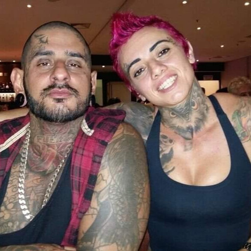 'Diabão' e 'Mulher Demônia' começaram com as tatuagem — Foto: Reprodução/Redes Sociais
