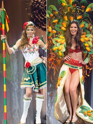 FOTOS: candidatas a Miss Brasil desfilam com trajes típicos (Carol Gherardi / Band)