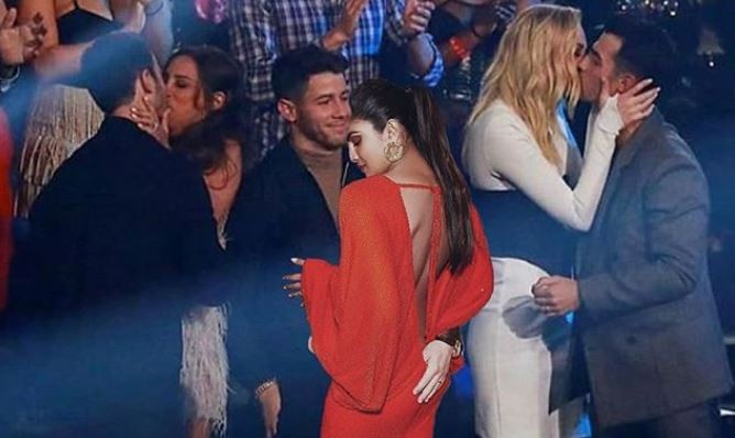 Montagem de Priyanka Chopra como se tivesse junto a Nick Jonas no VMA 2019 (Foto: Instagram)