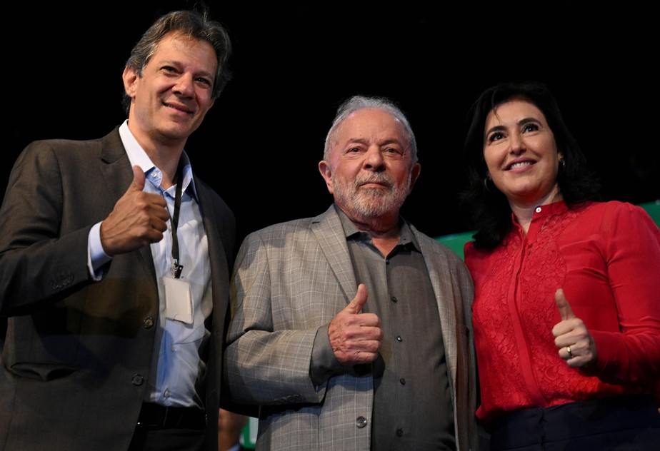 Lula com Tebet e Haddad, seus ministros com mais seguidores nas redes