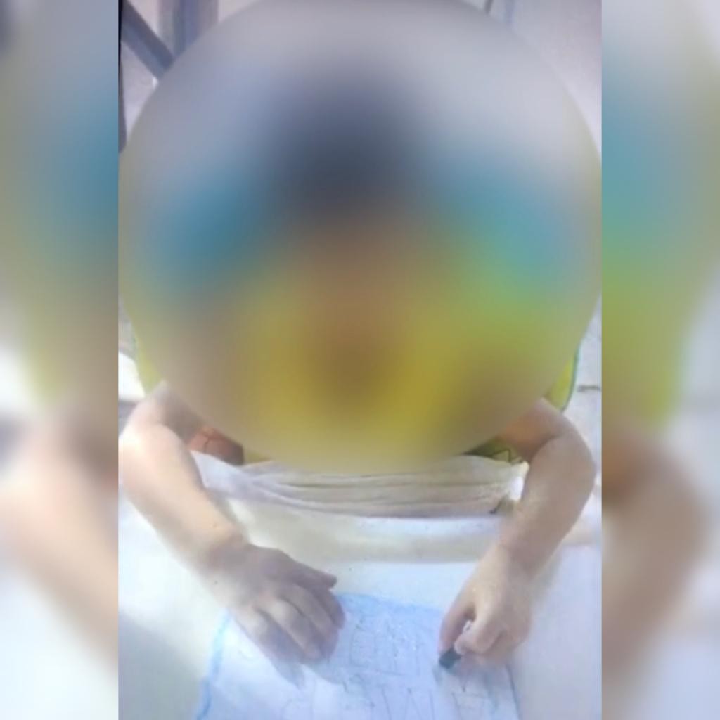 Escolinha posta vídeo no status de menino de 3 anos fazendo atividade amarrado na cadeira em MT