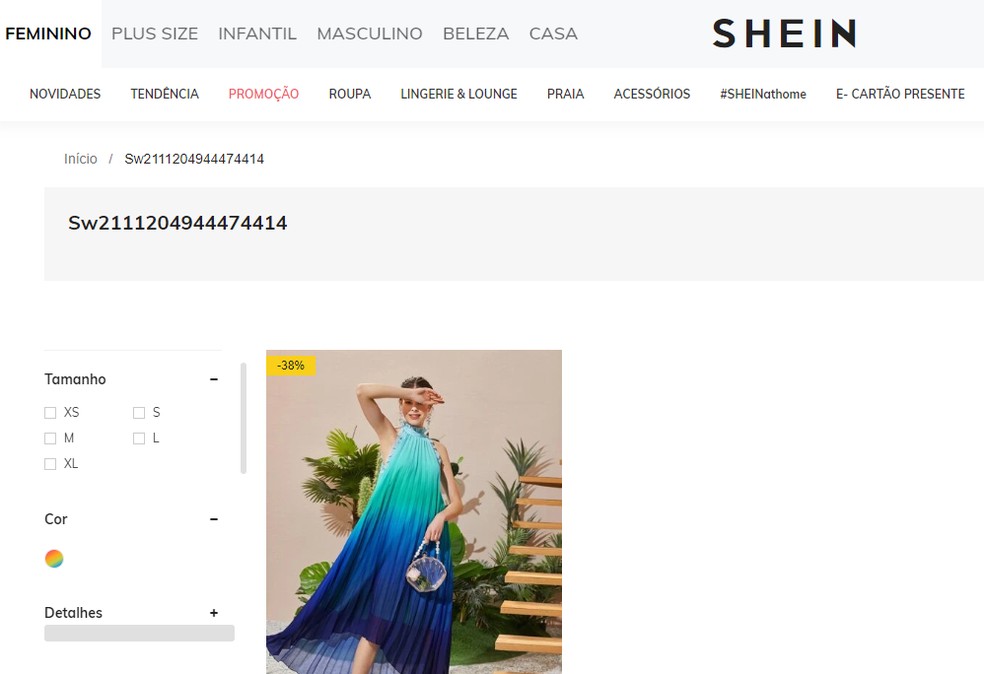 Veja como pesquisar pelo ID no Shein no computador — Foto: Reprodução/Rodrigo Fernandes