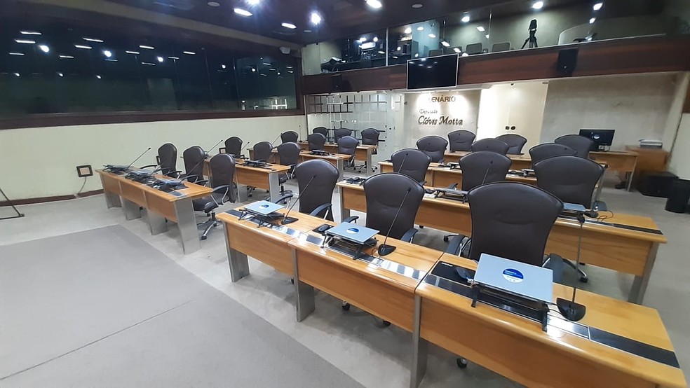 Assembleia Legislativa do Rio Grande do Norte ALRN RN Plen&aacute;rio cadeiras vazias vazio  &mdash; Foto: S&eacute;rgio Henrique Santos/Inter TV Cabugi
