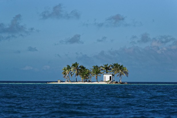 Uma ilha toalete? Este é o cenário em Belize  (Foto: Divulgação)