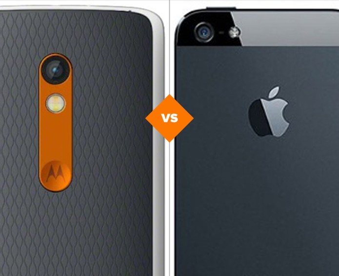 Moto X Play vs iPhone 5S: quem vence o comparativo? (Foto: Arte/TechTudo)