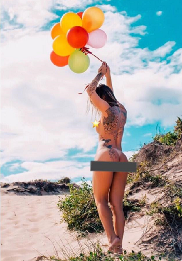 Natália Casassola e seus balões (Foto: Reprodução/ Instagram)