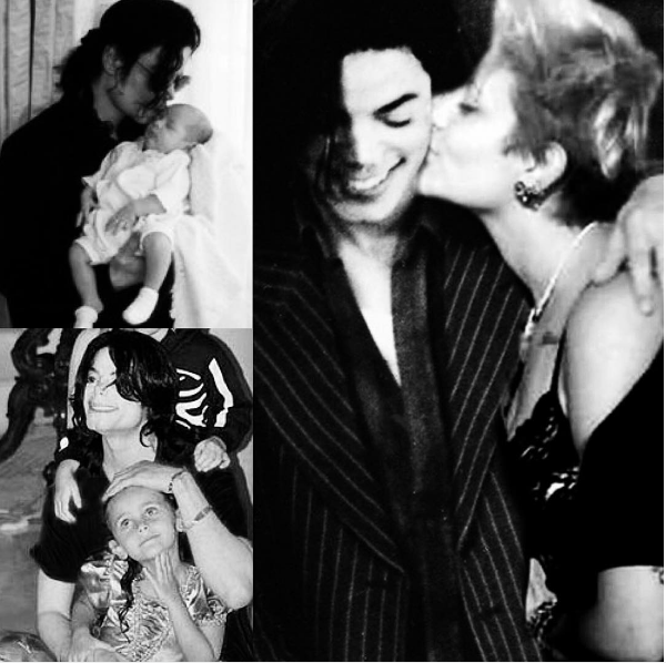 Paris Jackson junto com Michael Jackson em montagem feita pela filha do músico (Foto: Instagram)