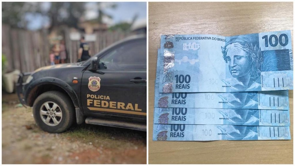 Polícia Federal de Santarém cumpriu mandado de busca e apreensão de notas falsas — Foto: Polícia Federal/Divulgação