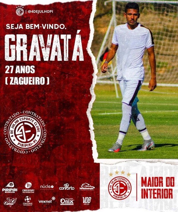 Gravatá, zagueiro do 4 de Julho  — Foto: Divulgação/4 de Julho
