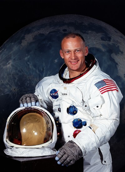 Buzz Aldrin, antes de embarcar na Apollo 11 (Foto: NASA)