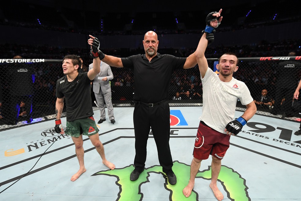 Brandon Moreno e Askar Askarov empataram no UFC Cidade do MÃ©xico â?? Foto: Getty Images