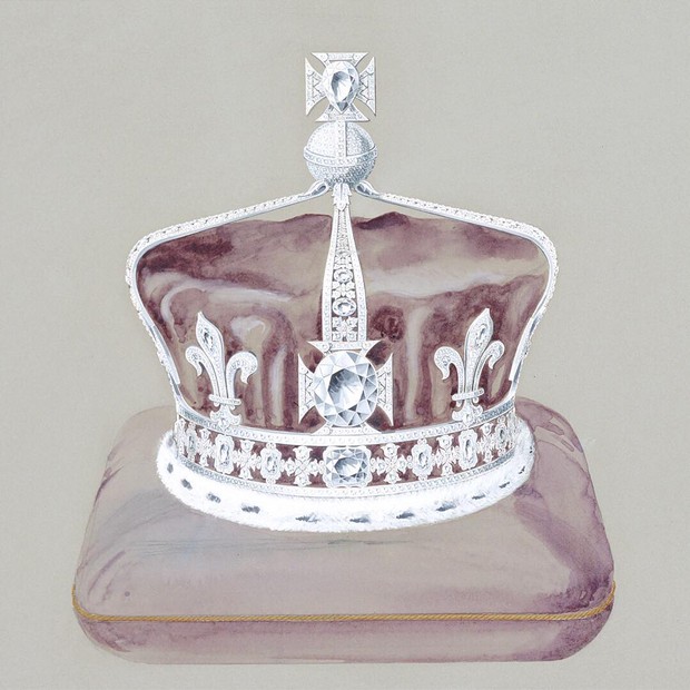 A Coroa da Rainha Elizabeth, a rainha-mãe, desenhada pela joalheria Garrard (Foto: Getty Images)