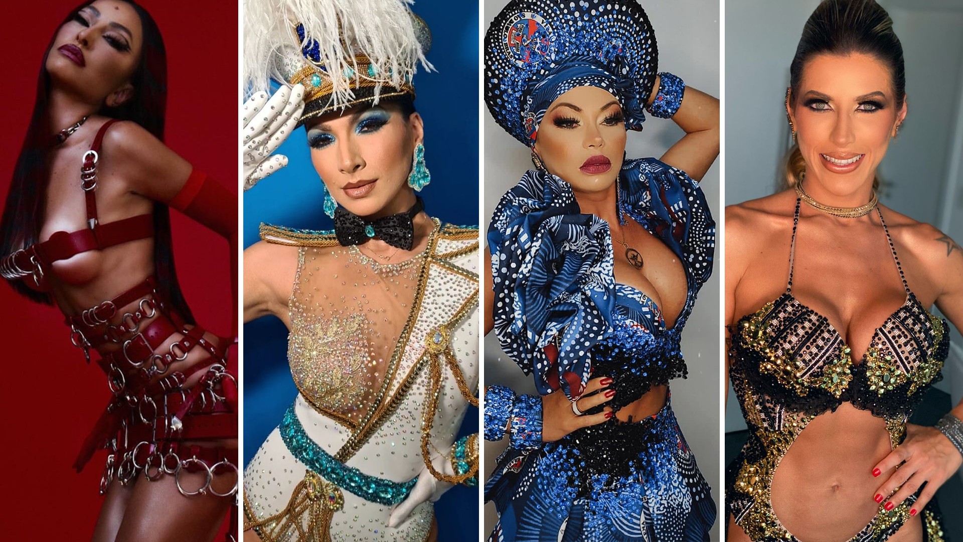 Sabrina Sato, Ana Paula Minerato e Camila Prins capricham nas fantasias em final de semana de ensaios técnicos no Anhembi