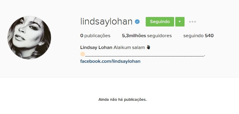 Lindsay Lohan deleta posts no Instagram (Foto: Reprodução)