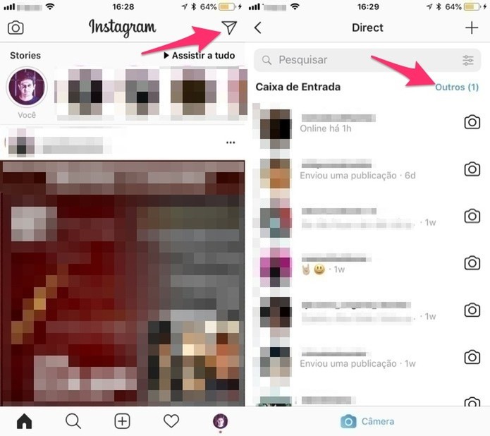 Verifique a caixa de entrada de mensagens retidas pelo Instagram (Foto: Reprodução/Marvin Costa) Verifique a caixa de entrada de mensagens retidas pelo Instagram (Foto: Reprodução/Marvin Costa)