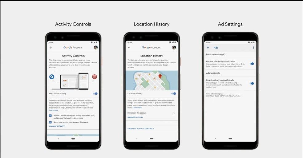 Android 10 (Q) traz configurações aprimoradas de privacidade, incluindo limites ao acesso de apps à localização do usuário — Foto: Divulgação/Google