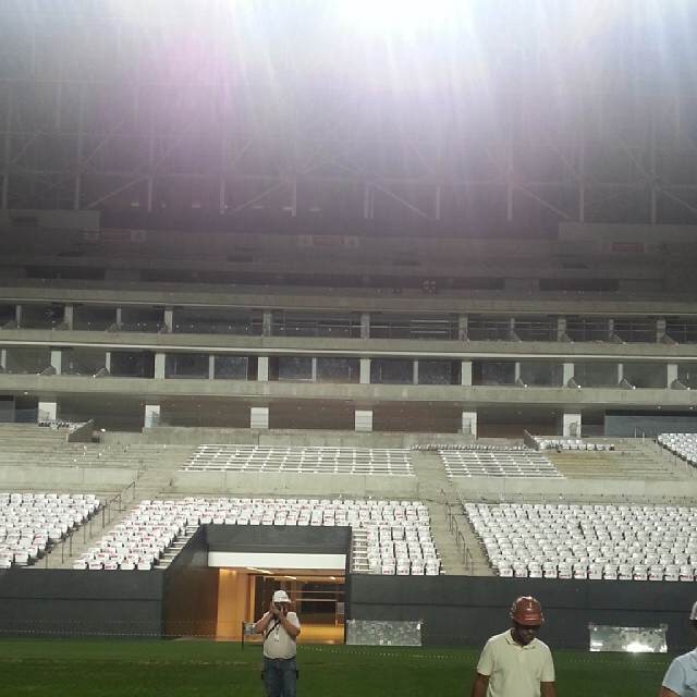 Teste de iluminação, Arena Corinthians (Foto: Divulgação)
