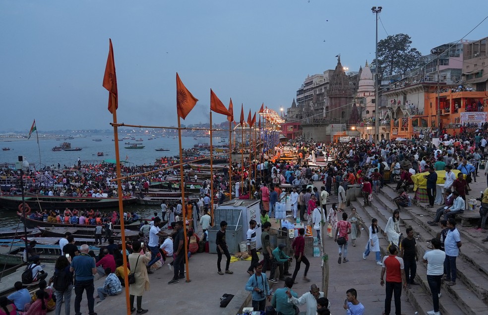 Rio Ganges em Varanasi, em 7 de março de 2023 — Foto: Joseph Campbell/Reuters