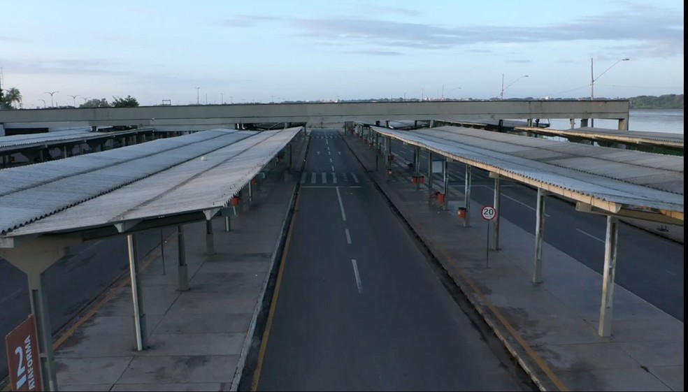 Terminais de ônibus amanhecem vazios na Grande São Luís — Foto: Paulo Soares/Grupo Mirante