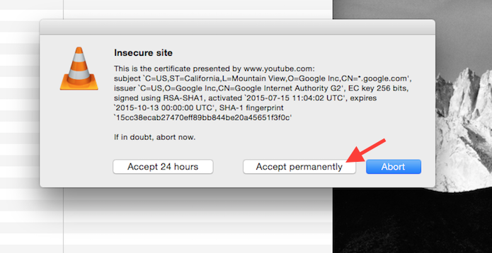 Permitindo acesso do VLC a vídeos do YouTube no Mac (Foto: Reprodução/Marvin Costa)