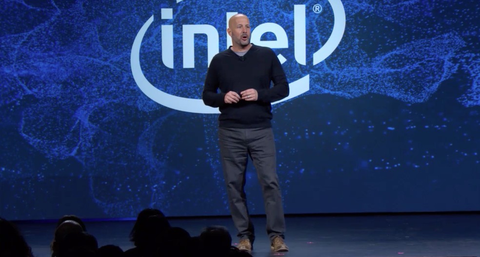 Gregory Bryant, vice-presidente da Intel, mostra novidades da empresa na CES 2019 â Foto: ReproduÃ§Ã£o/Intel
