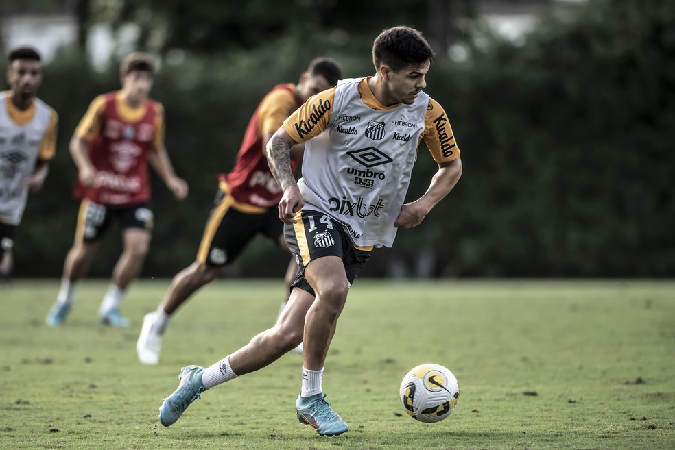 Rodrigo Fernández em treino do Santos — Foto: Ivan Storti/Santos FC