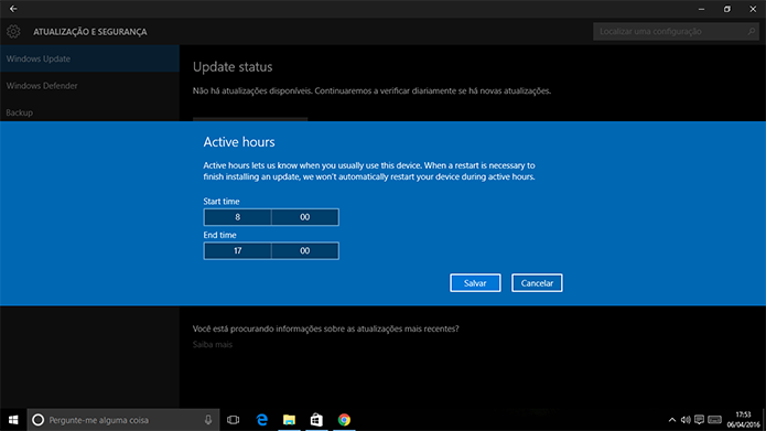 Windows Update agora promete ser menos intrusivo e respeitar horários do usuário (Foto: Reprodução/Elson de Souza)