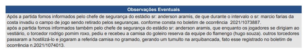 Súmula de Athletico x Flamengo, pela Copa do Brasil — Foto: Reprodução/CBF