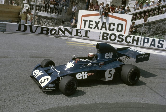 Jackie Stweart no GP de Mônaco de 1987, ano do tricampeonato (Foto: Getty Images)