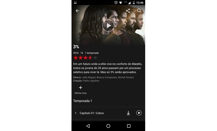 Série do Netflix sendo baixada no Android com qualidade alta (Foto: Reprodução/Raquel Freire)