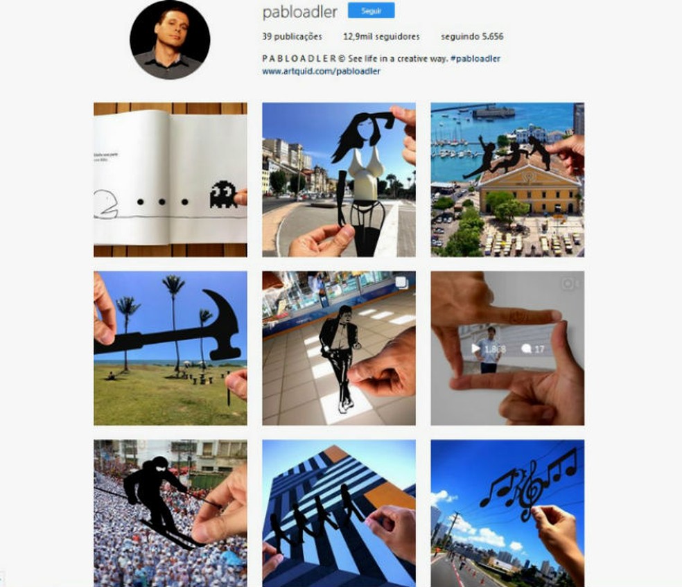 Pablo tem um perfil no Instagram onde ele publica todas as imagens que cria de Salvador (Foto: Reprodução/Instagram)