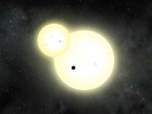 Cientistas descobrem planeta gigante orbitando duas estrelas 