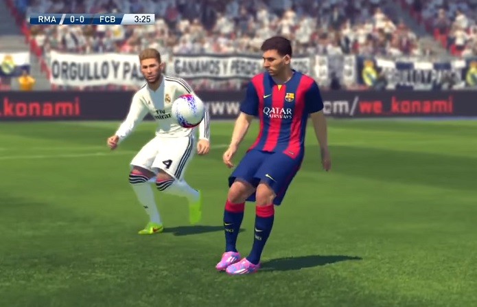 Messi dá balão com facilidade no novo PES (Foto: Reprodução/YouTube)