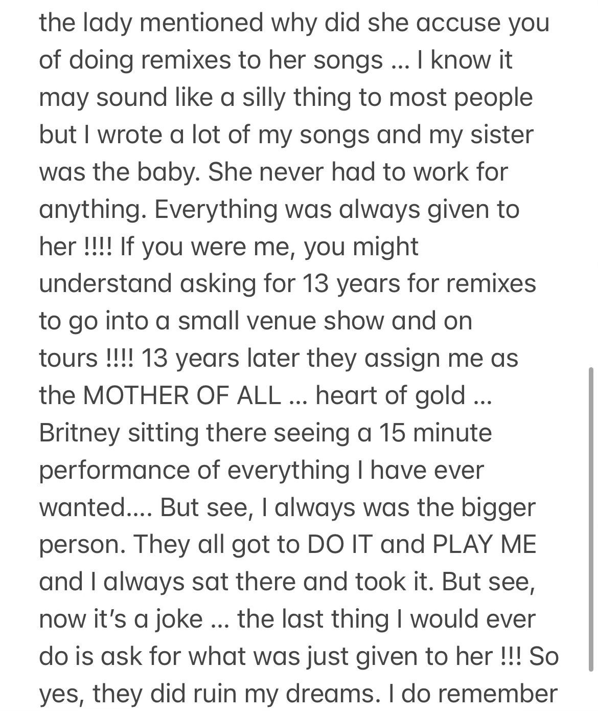 Britney Spears faz novo desabafo sobre a família (Foto: Reprodução/Instagram)