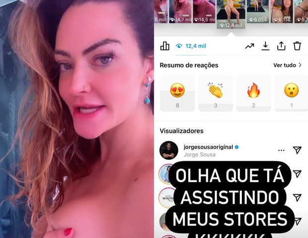 Laura Keller entrega que ex está espiando seu post de biquíni