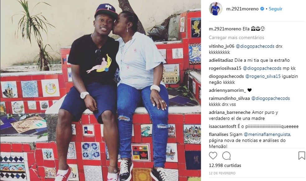 Marlos com dona Maria: amor pela m&atilde;e guia colombiano pelo mundo (Foto: Instagram Marlos Moreno)