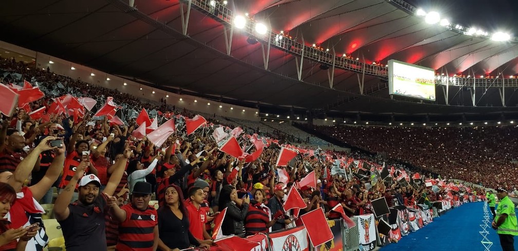 Torcida rubro-negra no flamengo x Corinthians, pela Copa do Brasil — Foto: Twitter Oficial