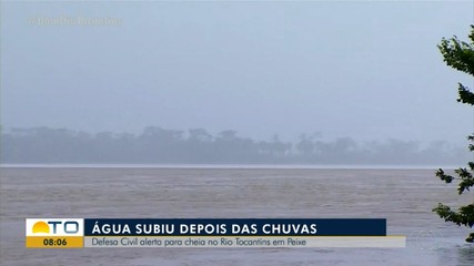Defesa Civil alerta para cheia no rio Tocantins em Peixe após chuvas