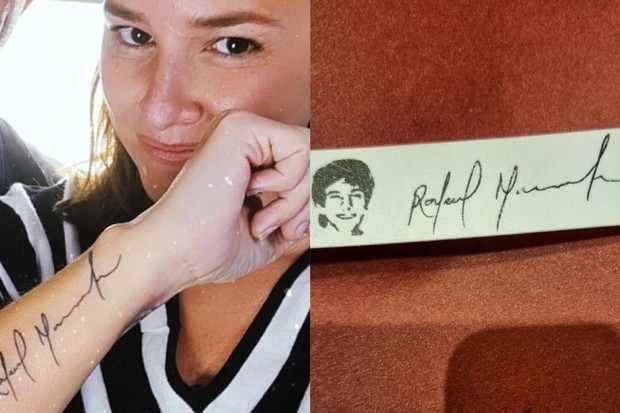 Mariana Belém mostrando sua tatuagem em homenagem ao irmão, Rafael Mascarenhas (Foto: Reprodução/ Instagram)