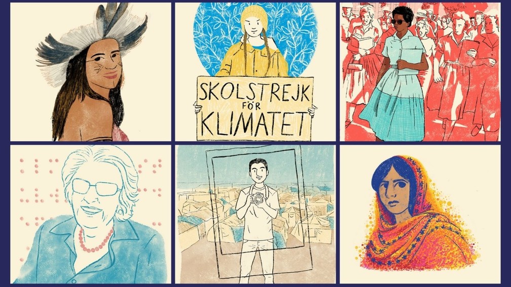 Ilustrações de Fernanda Ozilak acompanham as histórias do livro '21 histórias de estudantes que mudaram a escola', das autoras Cinthia Rodrigues e Luciana Alvarez. — Foto: Fernanda Ozilak/Divulgação
