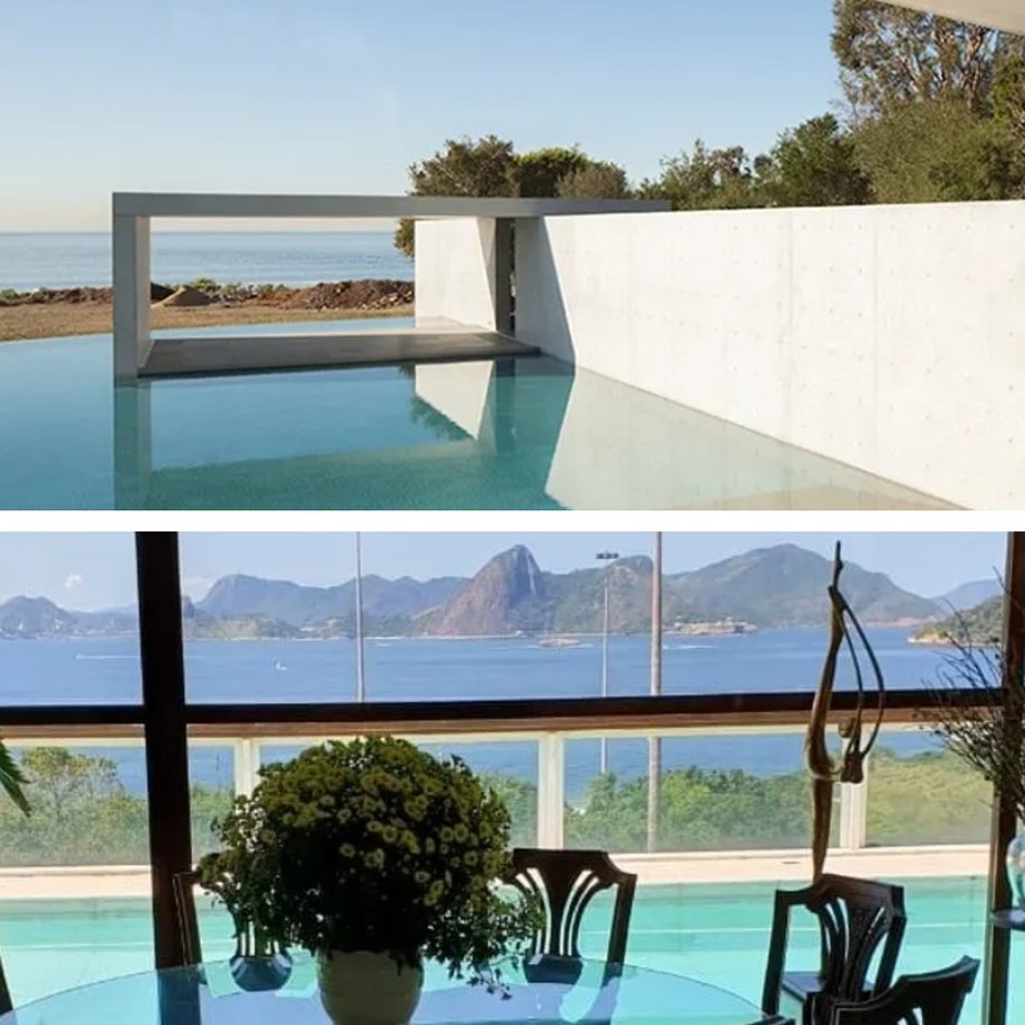 Acima, mansão de Beyoncé e Jay-Z em Malibu, nos EUA; abaixo, a maior cobertura do Rio, na Zona Sul
