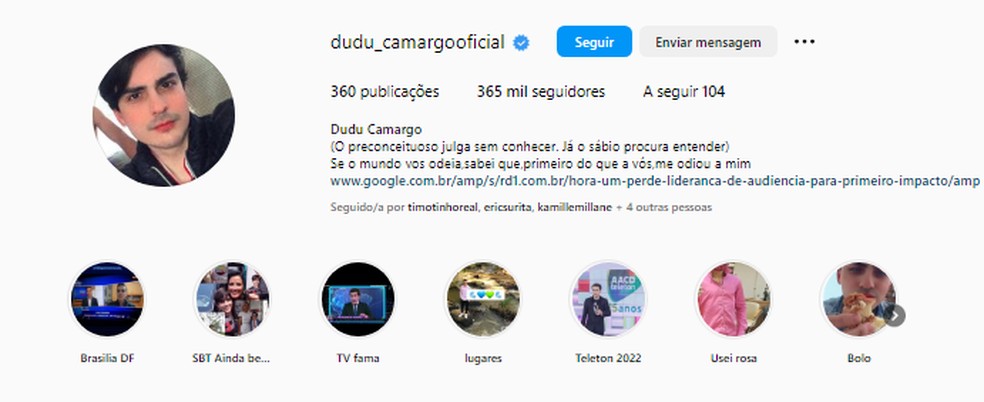 Dudu Camargo — Foto: Reprodução do Instagram